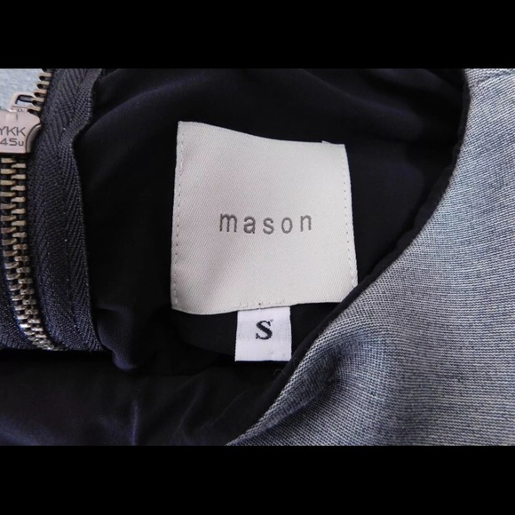 Masoñ Gray Lambskin Leather Color Block Crop Top - Picture 2 of 4